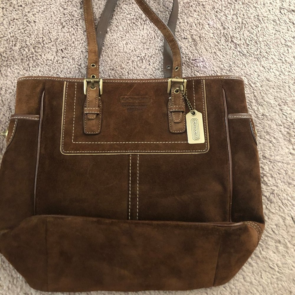 Brown Suede Coach Bag